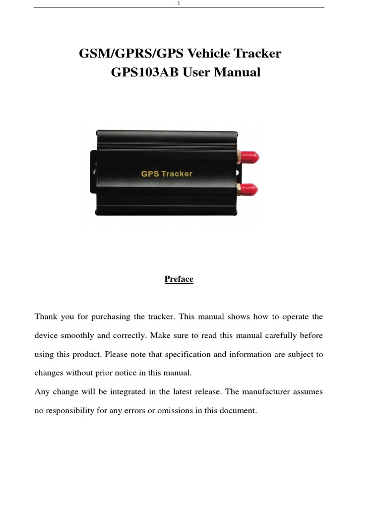 TK103 GPS Tracker User Manual | PDF | General Packet Radio Service ...