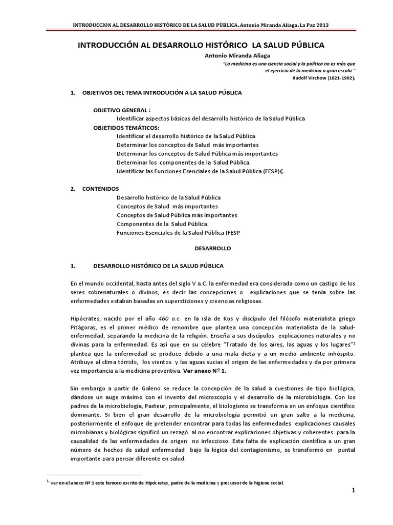 Historia de la Salud Pública: Claves y Evolución | PDF | Salud pública ...