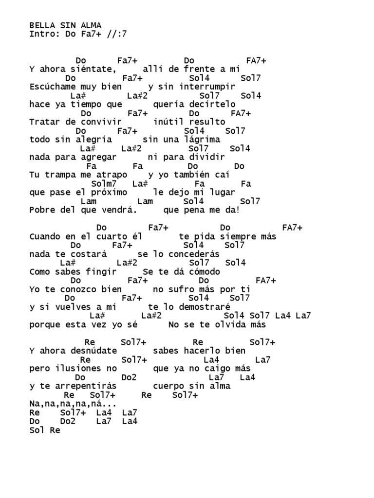 Bella Sin Alma bella sin alma