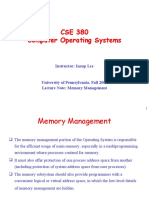 CSE 380 Computer Operating Systems: Instructor: Insup Lee