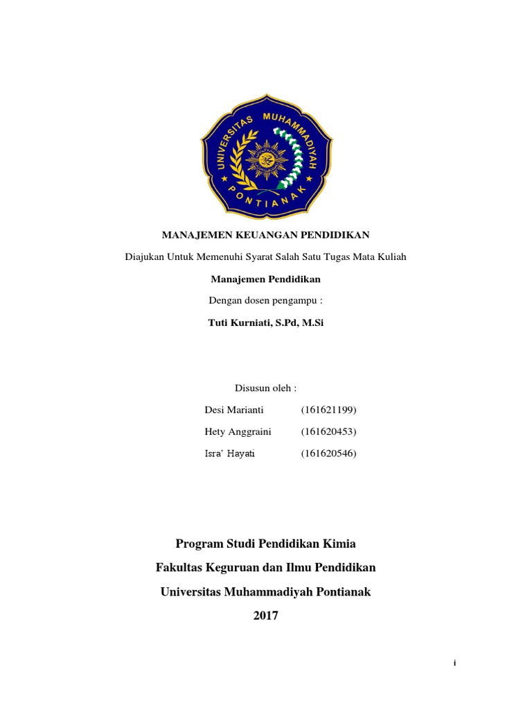 Makalah Manajemen Keuangan Pendidikan