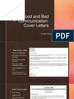 Good and Bad Communication - Cover Letters