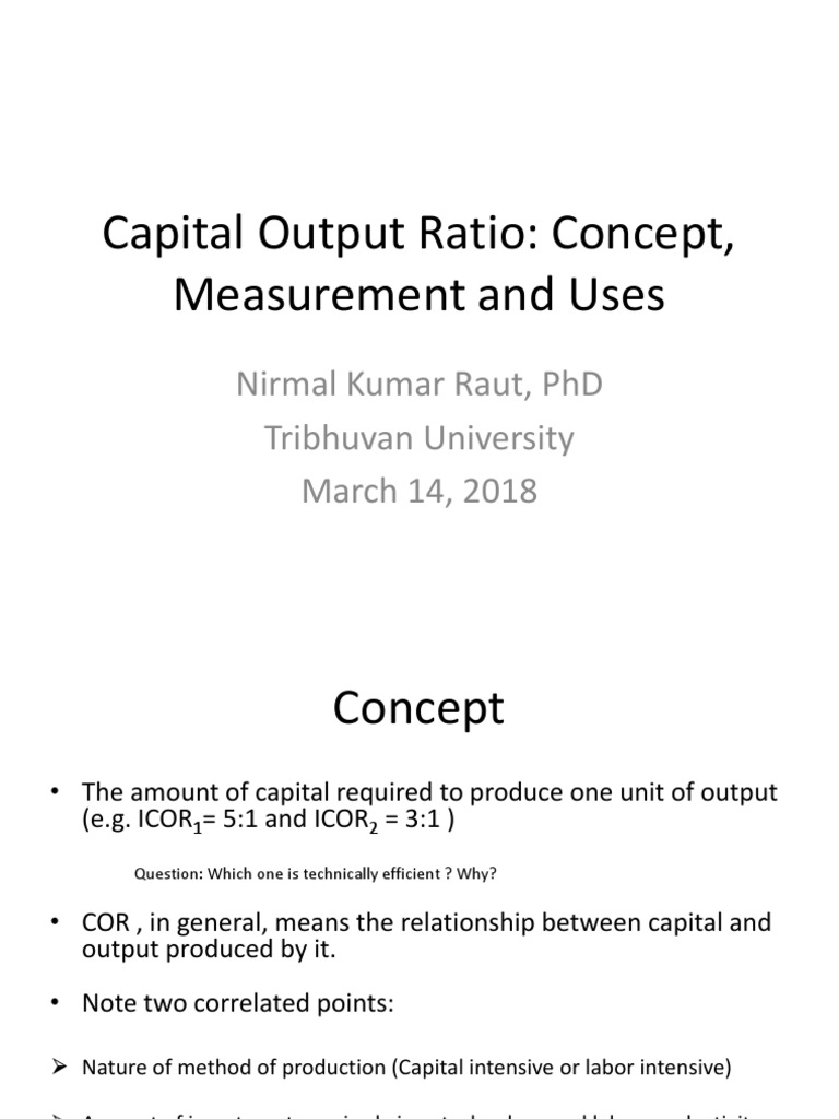 Understanding Capital Output Ratio | PDF | Output (Economics ...