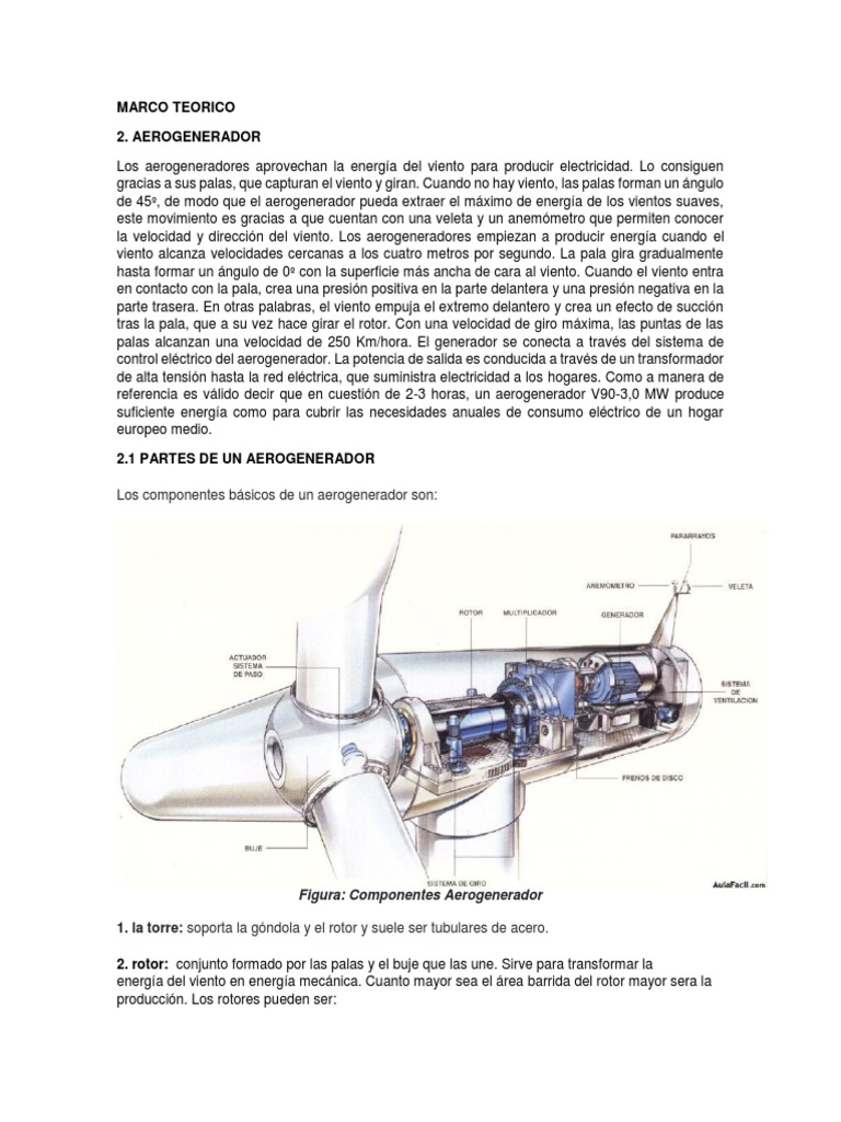 Trabajo Aerogenerador Parte Teorica | PDF | Turbina eólica | Hélice