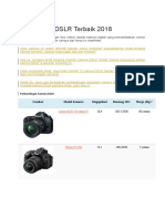 10 Kamera DSLR Terbaik 2018