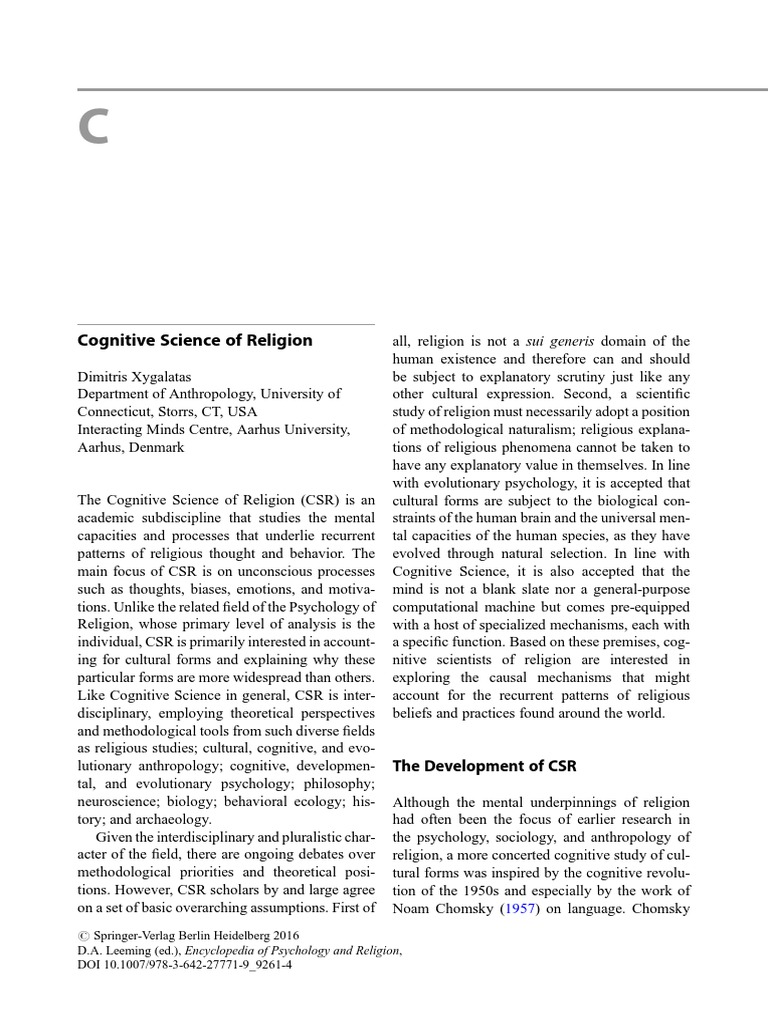 Understanding Cognitive Science of Religion | PDF | Cognitive Science ...