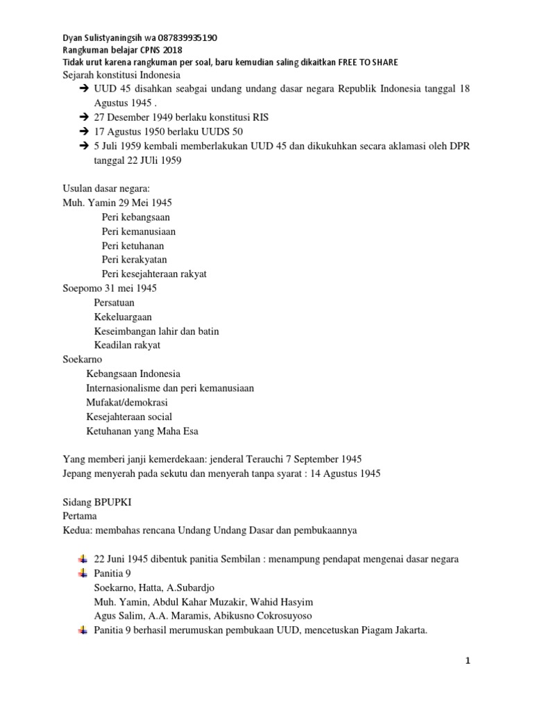 Rangkuman Belajar Cpns 2018 Fix Free To Share Pdf