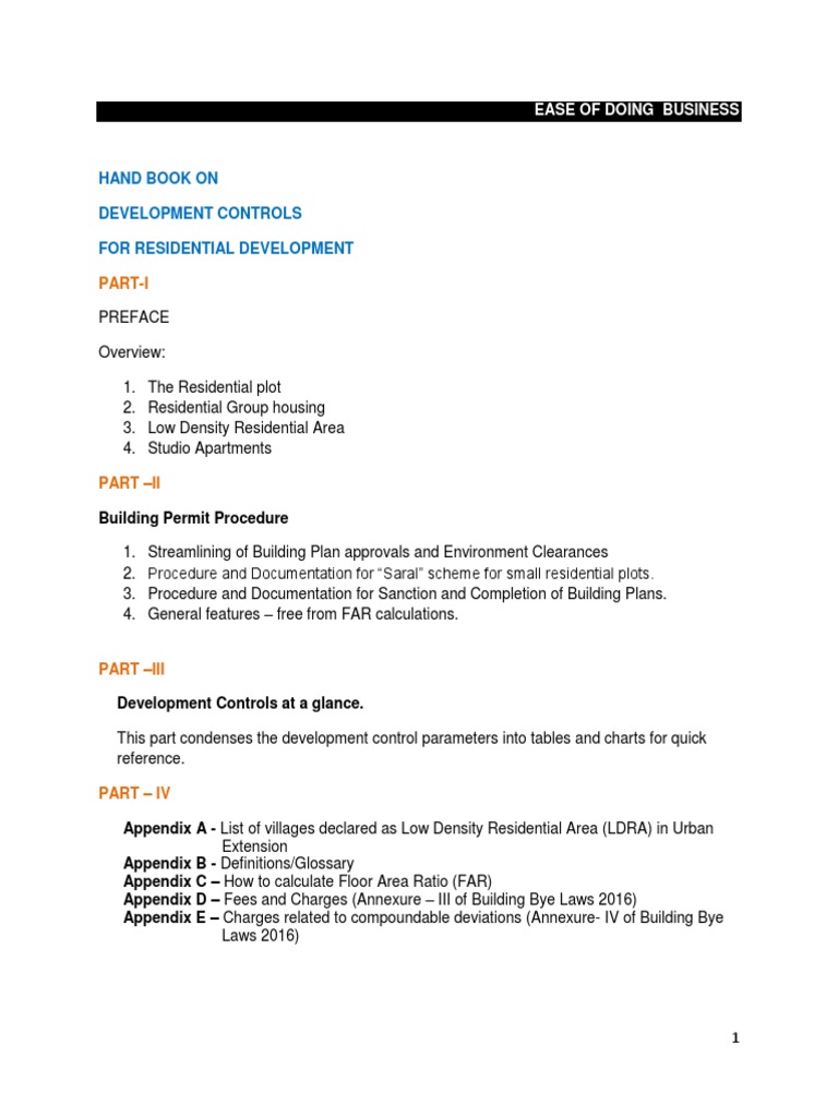 Re Dev. Control Hand Book (Resdl) 020516 (Draft III) 090516 PDF | PDF ...