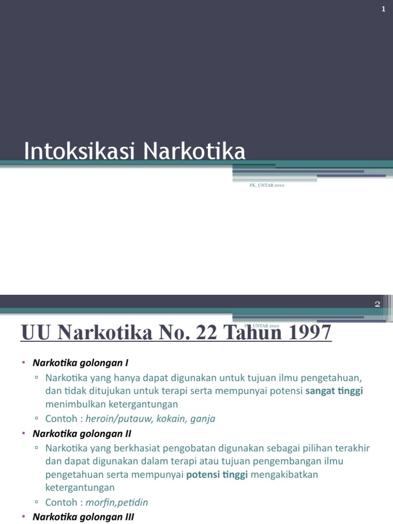 Intoksikasi Narkotika Withdrawal Effect