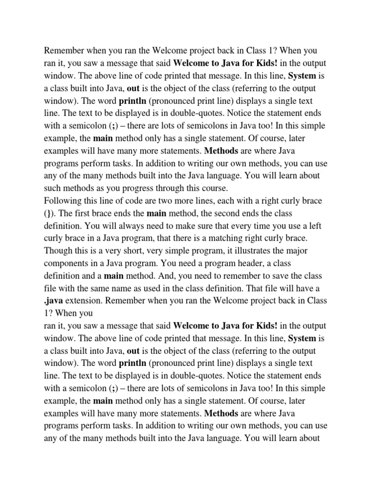 .Java Extension. Remember When You Ran The Welcome Project Back in ...