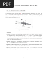 Ex. 3 - Aeroelastic Static Stability 16-19/10/2018: Ex. 3a - Divergence Analysis With 1 DOF