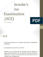 Addenbrooke's Cognitive Examination (ACE) : Ps. Leyla Avello G