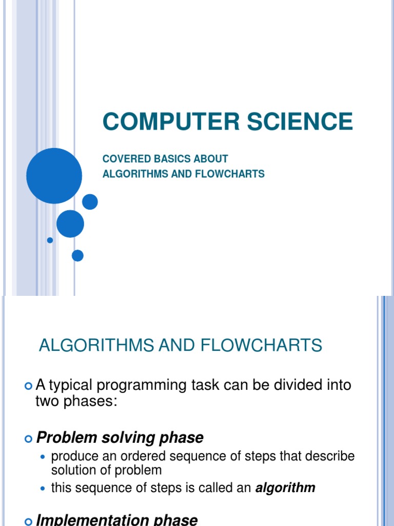 Computer Science: Covered Basics About Algorithms and Flowcharts | PDF ...