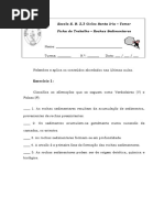 Ficha 1 - Rochas Sedimentares