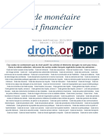 Livre - Code Monetaire Et Financier de La France