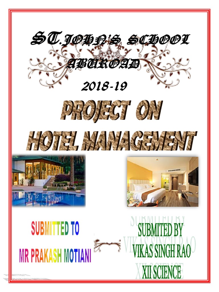 Class 12th Cbse C++ Project On Hotel Management 201819 PDF