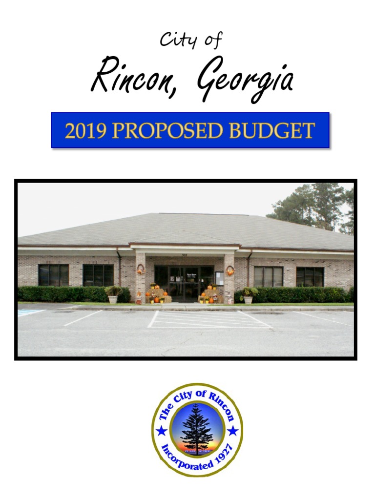 2019 Draft Rincon, Ga., Budget PDF Fund Accounting Taxes
