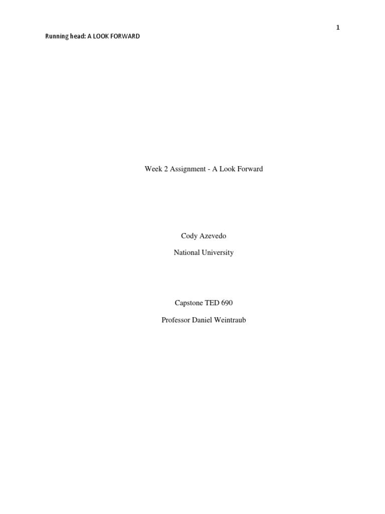 Artifact 2 A Look Forward PDF Teachers Physical Education