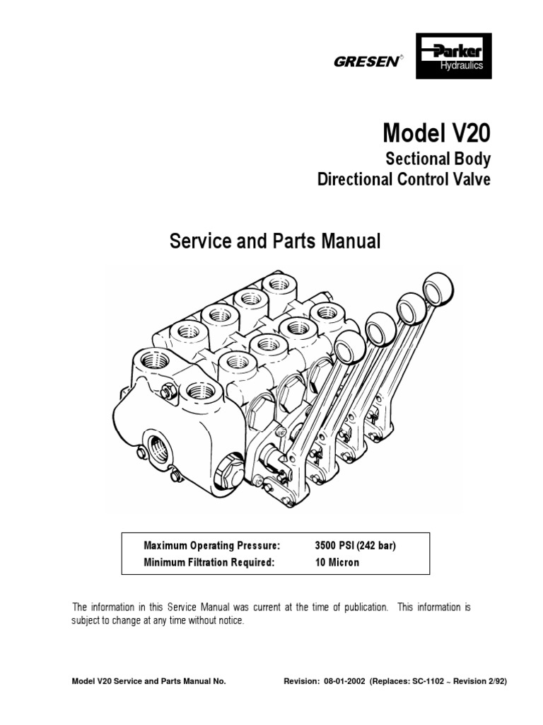 Hydraulik, Pneumatik & Pumpen Parker Gresen V20 seal kit for Standard Work section assembly