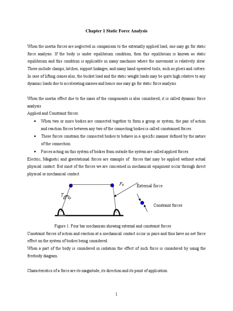 Chapter - 1 - Static Force Analysis PDF | PDF
