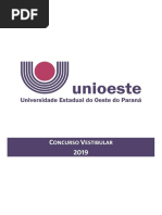 Manual do candidato - Vestibular 2019 Unioeste