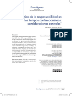 Ética de La Responsabilidad en Los Tiempos Contemporáneos Consideraciones Centrales