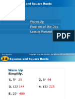 Warm Up Problem of The Day Lesson Presentation