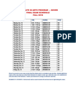UDAAP Fall 2018 Final Exam Schedules