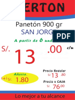 Panetón 900g S/.13.00 c/u ahorra S/.1.80
