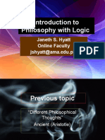 Introduction To Philosophy With Logic: Janeth S. Hyatt Online Faculty Jshyatt@ama - Edu.ph