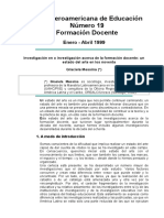 Investigaciones Sobre Formación Docente Marco Teorico