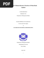 Analysis of Human Resource Practices of Prime Bank Limited