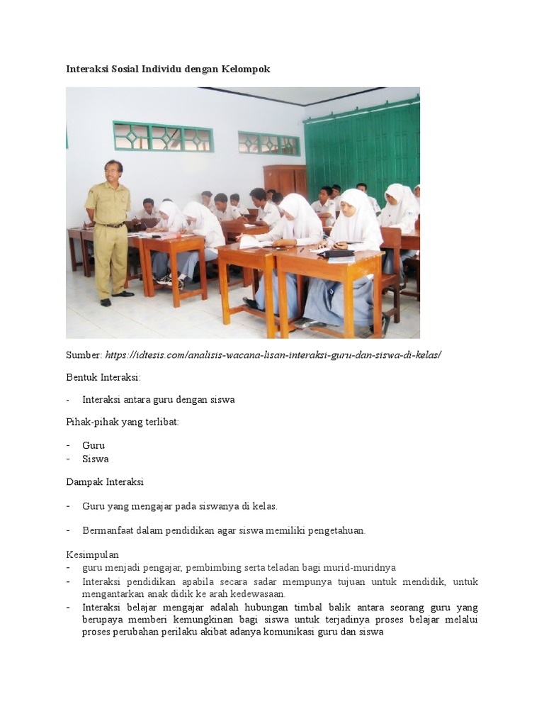 Interaksi Sosial Individu Dengan Kelompok 1