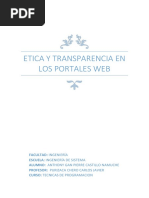 Etica y Transparencia en Los Portales WEB