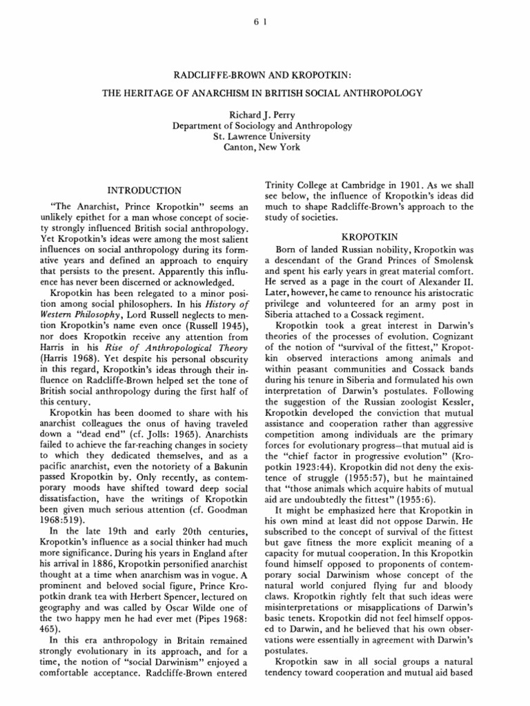 RADCLIFFEBROWN AND KROPOTKIN.pdf Émile Durkheim Anarchism