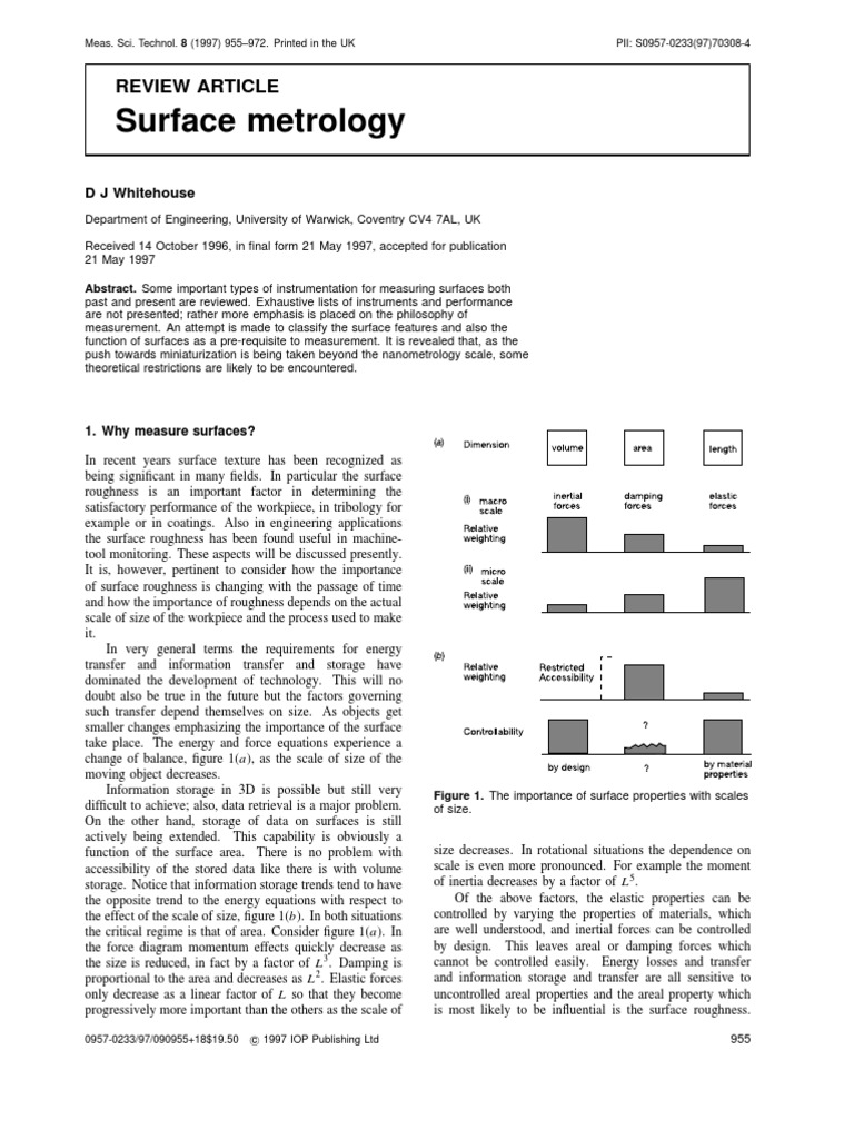 Surface Metrology | PDF | Spectral Density | Surface Roughness