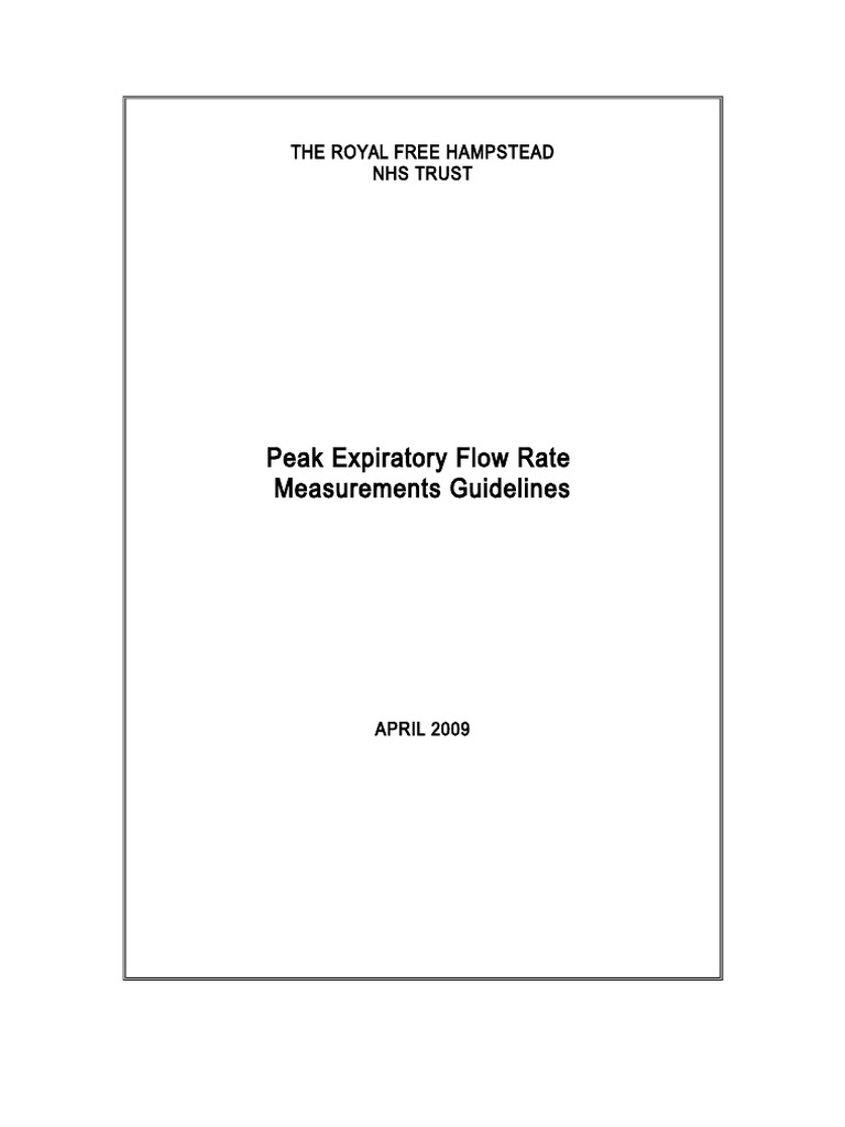 Peak Expiratory Flow Rate Measurements Guidelines The Royal Free