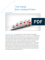 Tips Dan Trik Untuk Mendapatkan Jackpot Poker Online