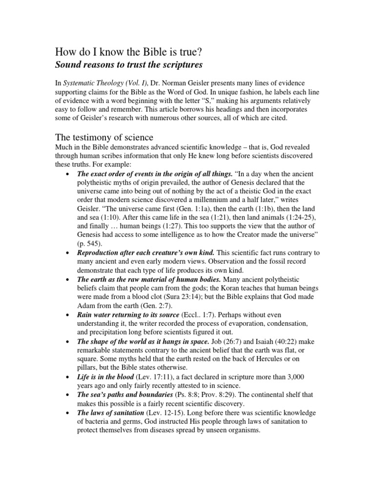 A Comprehensive Case for the Reliability of the Bible Based on Evidence ...