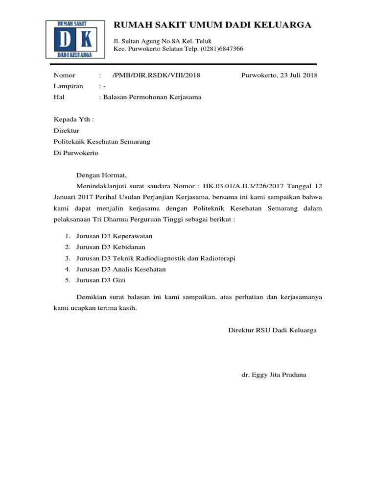 Contoh Surat Balasan Jawaban Untuk Permohonan Penjurian