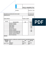 Field Inspection Report: Item No Item Description QTY Fitup/Welding Report Required