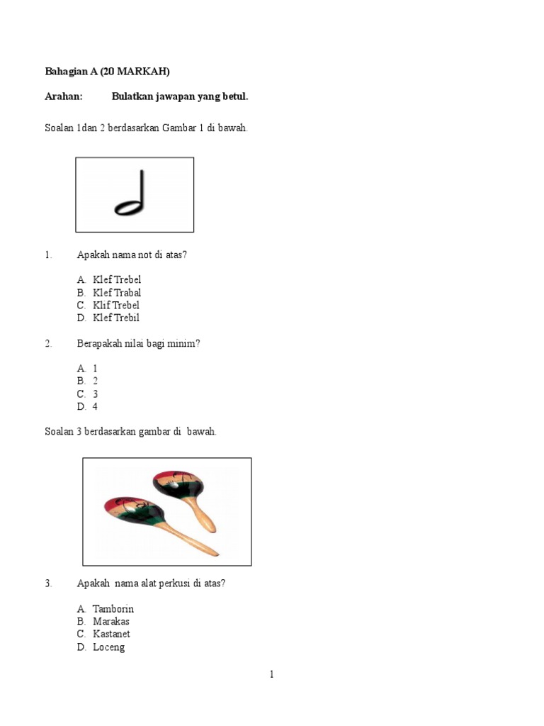 Soalan Muzik Tahun 5 Pdf