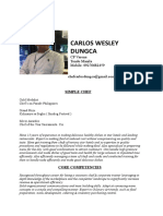 Carlos Wesley Dungca: CF Varona Tondo Manila Mobile: 09276682459 Email Ad