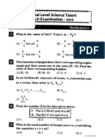 NSTSE Class 10 Solved Paper 2012