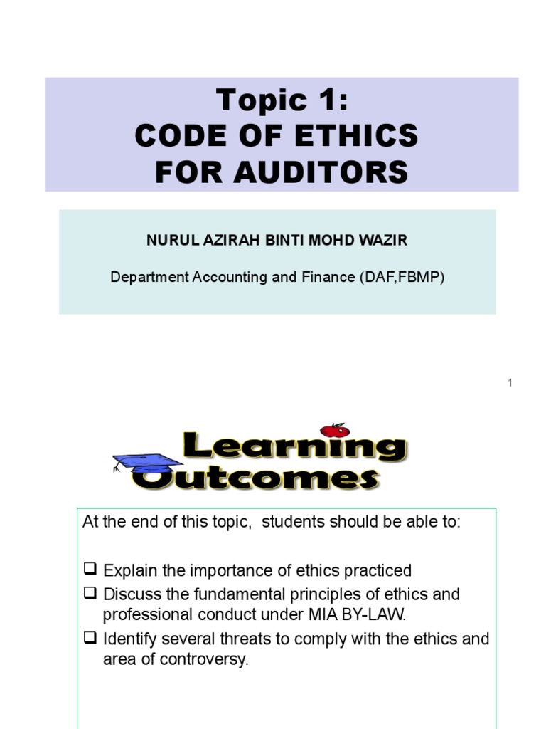 1 Code Of Ethics For Auditors Pdf Confidentiality Audit