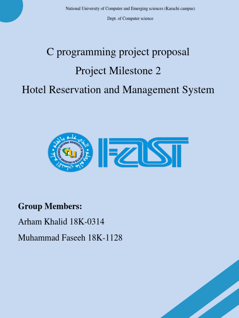 C Programming Project Proposal Project Milestone 2 Hotel Reservation