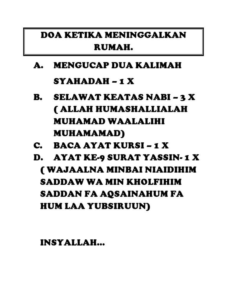 Doa Ketika Meninggalkan Rumah Pdf