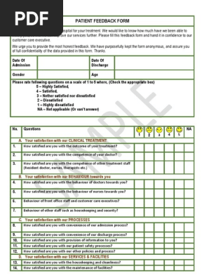 Patient Feedback Form Patient Hospital