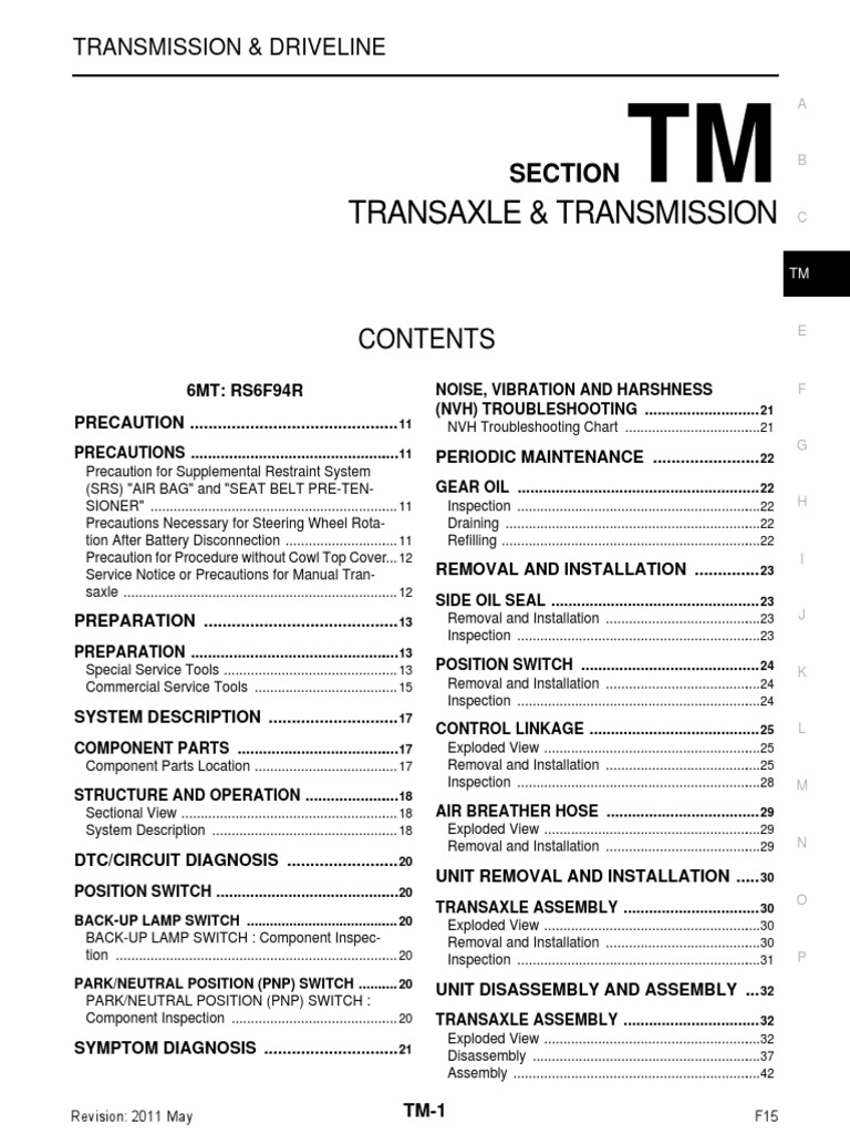 Manual Book Transmisi At Nissan Juke Transmission Mechanics Vehicle Parts