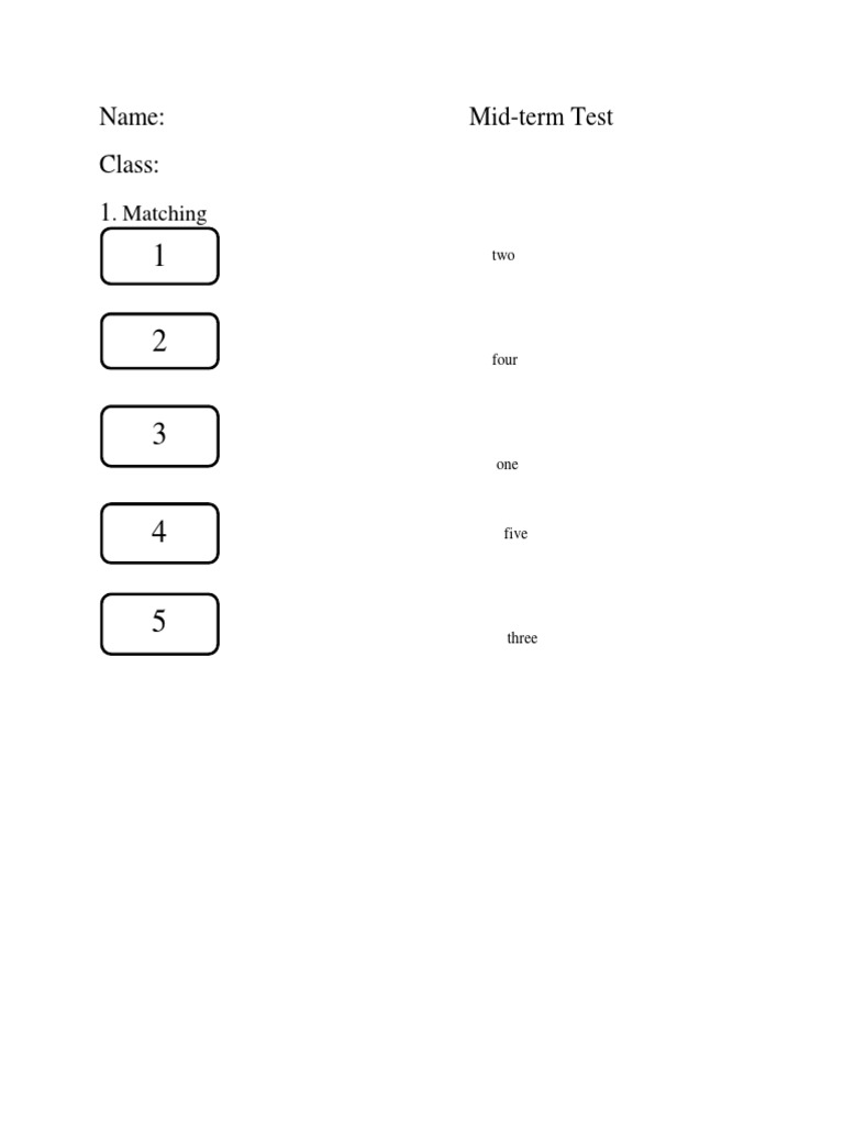 Mid-term Test: Vocabulary and Matching | PDF | Language Arts & Discipline